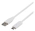 Deltaco USB 2.0 kabel, Typ C - Typ A ha, 0,25m, vit Deltaco USB 2.0 kabel, Typ C - Typ A ha, 0,25m, vit