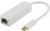 Deltaco USB 3.1 nätverksadapter, Gigabit, 1xRJ45, 1xUSB 3.1 Typ C hane, vit Deltaco USB 3.1 nätverksadapter, Gigabit, 1xRJ45, 1xUSB 3.1 Typ C hane, vit