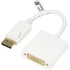 Deltaco displayport till dvi-d singlelink adapter, 0,17m, ha - ho, vit Deltaco displayport till dvi-d singlelink adapter, 0,17m, ha - ho, vit