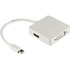 Deltaco mini displayport till dvi/hdmi/displayport, 0,2m, vit Deltaco mini displayport till dvi/hdmi/displayport, 0,2m, vit