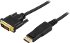 Deltaco DisplayPort till DVI-D Single Link monitorkabel, 20-pin ha - 241-pin ha, 0,5m, svart Deltaco DisplayPort till DVI-D Single Link monitorkabel, 20-pin ha - 241-pin ha, 0,5m, svart