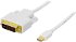 Deltaco mini DisplayPort till DVI-D Single Link monitorkabel, 20-pin ha - 241-pin ha, 1m, vit Deltaco mini DisplayPort till DVI-D Single Link monitorkabel, 20-pin ha - 241-pin ha, 1m, vit