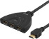 Deltaco 3 Port HDMI Pigtail Switch, automatiskt/manuell HDMI-switch, tre ingångar till en utgång, 0,5m, guldpläterade kontakter, Deltaco 3 Port HDMI Pigtail Switch, automatiskt/manuell HDMI-switch, tre ingångar till en utgång, 0,5m, guldpläterade kontakter,