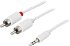 Deltaco, Audiokabel 3,5mm ha - 2xRCA ha 5m Vit Deltaco, Audiokabel 3,5mm ha - 2xRCA ha 5m Vit