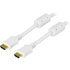 Deltaco HDMI High Speed with Ethernet 19-pin ha-ha 4K Ethernet 3D returljud vit 10m Deltaco HDMI High Speed with Ethernet 19-pin ha-ha 4K Ethernet 3D returljud vit 10m
