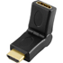 Deltaco HDMI-adapter, 19-pin hane till hona, vinkelbar 180 grader Deltaco HDMI-adapter, 19-pin hane till hona, vinkelbar 180 grader