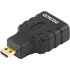 Deltaco HDMI-adapter, HDMI High Speed with Ethernet, micro HDMI 19-pin ha till HDMI 19-pin ho, svart Deltaco HDMI-adapter, HDMI High Speed with Ethernet, micro HDMI 19-pin ha till HDMI 19-pin ho, svart