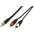 Deltaco, Audiokabel 3,5mm ha - 2xRCA ha 1m Deltaco, Audiokabel 3,5mm ha - 2xRCA ha 1m