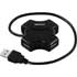 Deltaco USB 2.0 hub, 4xTyp A portar, 0,25m, svart Deltaco USB 2.0 hub, 4xTyp A portar, 0,25m, svart