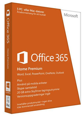 Microsoft Office 365 Home Premium 32-bit/x64 Svensk ingen media medföljer 1år E-Licens