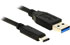 Deltaco USB-C till USB-A kabel, 1m, 3A, USB 2.0, svart Deltaco USB-C till USB-A kabel, 1m, 3A, USB 2.0, svart