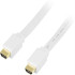 Deltaco platt HDMI-kabel, HDMI High Speed with Ethernet, 1080p i 60Hz, 10m, HDMI Type A ha-ha, guldpläterad, vit