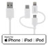 Deltaco USB-C Micro USB Lightning-synk- laddarkabel, MFi, 1m, 15W, USB Typ A ha, vit Deltaco USB-C Micro USB Lightning-synk- laddarkabel, MFi, 1m, 15W, USB Typ A ha, vit