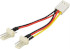 Deltaco, Adapterkabel för 3-pins fläktar, Y-kabel 2-1