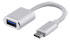 Deltaco USB-C 3.1 Gen 1 till USB-A OTG adapter, 3A, aluminium, vit påse, 0,1m tygbeklädd kabel silver Deltaco USB-C 3.1 Gen 1 till USB-A OTG adapter, 3A, aluminium, vit påse, 0,1m tygbeklädd kabel silver