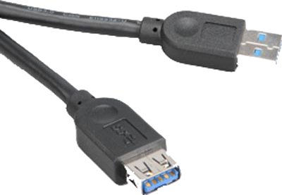 Akasa USB 3.0 kabel, Typ A ha - Typ A ho, 1,5m, svart