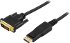 Deltaco DisplayPort till DVI-D Single Link monitorkabel, 20-pin ha - 18 plus 1-pin ha, 2m, svart