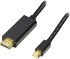 Deltaco mini DisplayPort till HDMI-monitorkabel med ljud, 20-pin ha-19-pin ha, guldpläterade kontakter, ledare av ren koppar, 3m