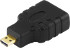 Deltaco HDMI-adapter, HDMI High Speed with Ethernet, micro HDMI 19-pin ha till HDMI 19-pin ho, svart