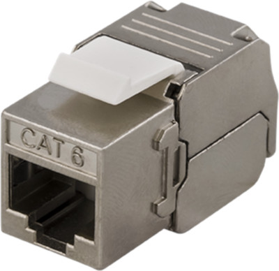Deltaco FTP Cat6 Keystone kontaktdon, skärmad, 22-26AWG, Tool-free