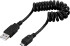 Deltaco USB 2.0 spiralkabel Typ A ha - Typ Micro B ha, 5-pin, för laddning/dataöverföring till smartphone, 1m, svart