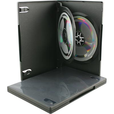 Hårdplast DVD-fodral för 2 skivor, svart, 5-pack