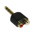 Deltaco, Multimedia-adapter, 2xRCA ho till 6,3mm ha, guldpläpterad Deltaco, Multimedia-adapter, 2xRCA ho till 6,3mm ha, guldpläpterad