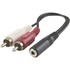 Deltaco, Multimedia-adapter 3,5mm ho till 2xRCA ha, 10cm Deltaco, Multimedia-adapter 3,5mm ho till 2xRCA ha, 10cm