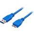 Deltaco USB 3.0 kabel, Typ A ha - Typ Micro B ha, 2m, blå