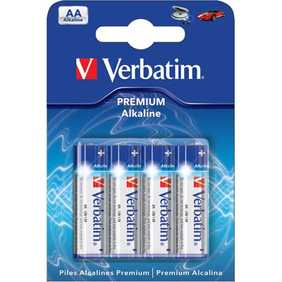 Verbatim batterier, AA(LR06), 4-pack, Alkaline, 1,5 V